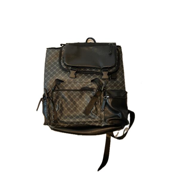 High Design Print 16" Faux Leather Backpack - Picture 1 of 3